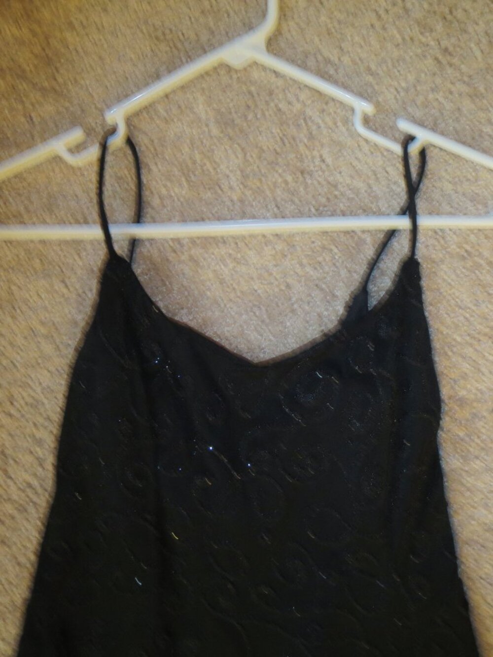 Vintage Bari Jay Black Sequin Spaghetti Strap Evening gown size 5-6